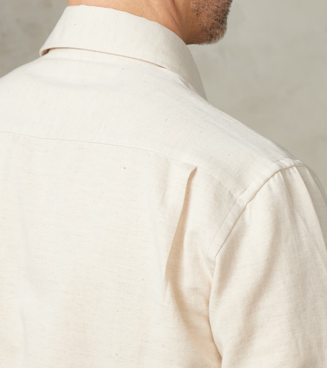 Japanese Cotton & Hemp Gabardine Twill Artist Shirt - Undyed