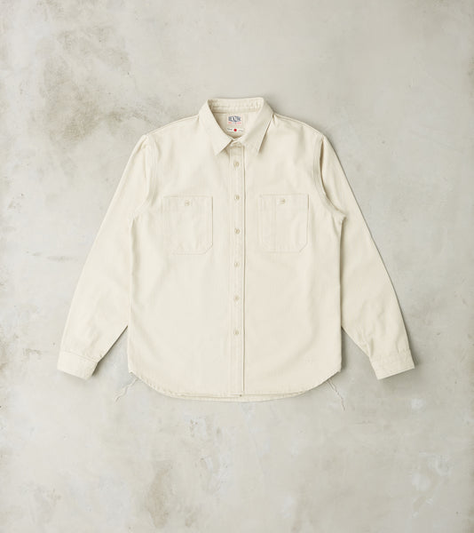 BWS-02 - Utility Shirt - 8oz Ivory Herringbone Twill