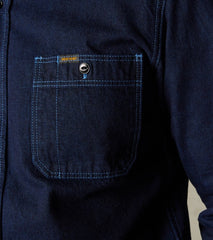 Iron Heart 353-BLU - Work Shirt - 10oz Selvedge Indigo Denim Overdyed Blue