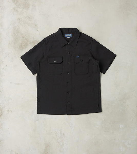 286-BLK - Short Sleeved Mechanics Shirt - Japanese Ripstop Black