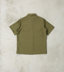 Iron Heart 286-OLV - Short Sleeved Mechanics Shirt - Japanese Ripstop Olive