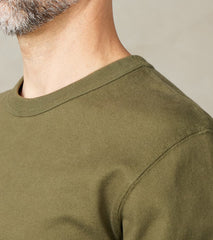 1501-OLV - Long Sleeved Crew Neck Sweater - 11oz Cotton Knit Olive