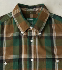 Japanese Shaggy Check Flannel - Olive