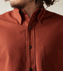 French Draftsman Shirt - Rust Japanese Military Twill Flannel