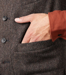 English Dress Hunt Vest - Fox Brothers® Dark Walnut Brown Tweed Twill