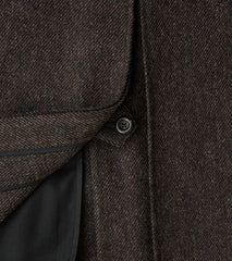 Swiss Army Overcoat - Fox Brothers® Dark Walnut Brown Tweed Twill