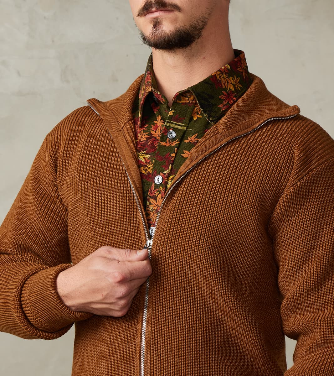 Sailor Full Zip Sweater - Tobak