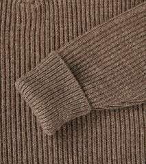 Navy Half Zip Sweater - Natural Taupe