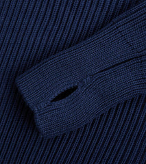 Navy Half Zip Sweater - Royal Blue