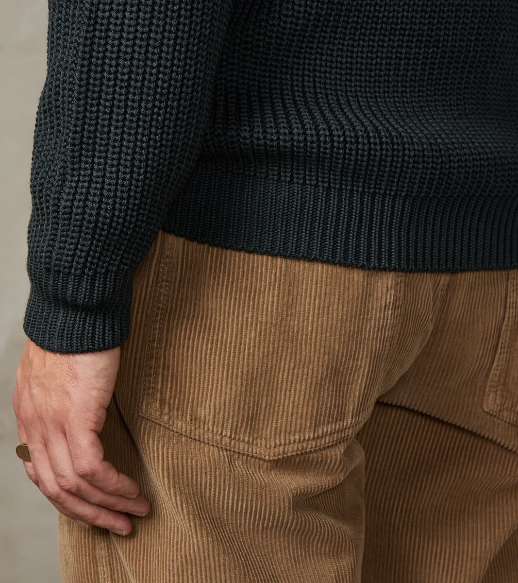 Signature Drivers Zip Solid Wool Yarn Knit - Forest