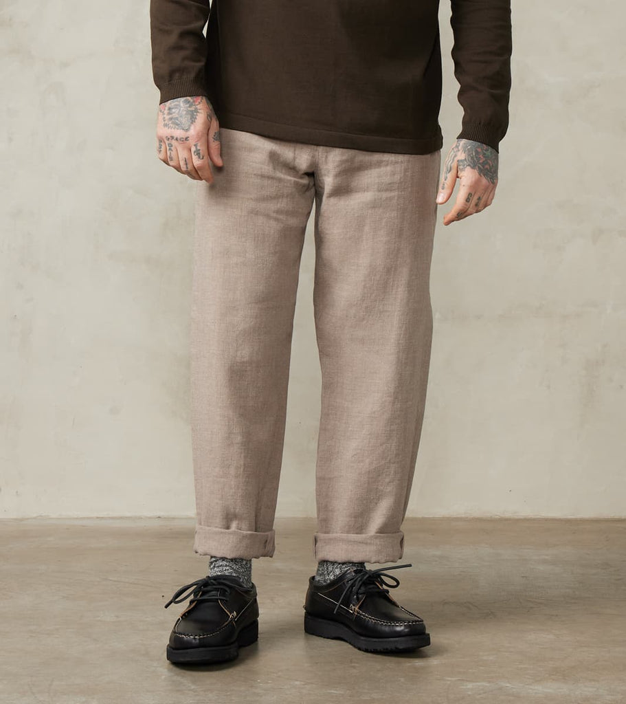 De Bonne Facture Belgium Linen & Wool Lounge Trouser - Taupe