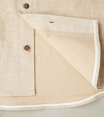French Cotton & Linen Corduroy Overshirt - Undyed Ecru