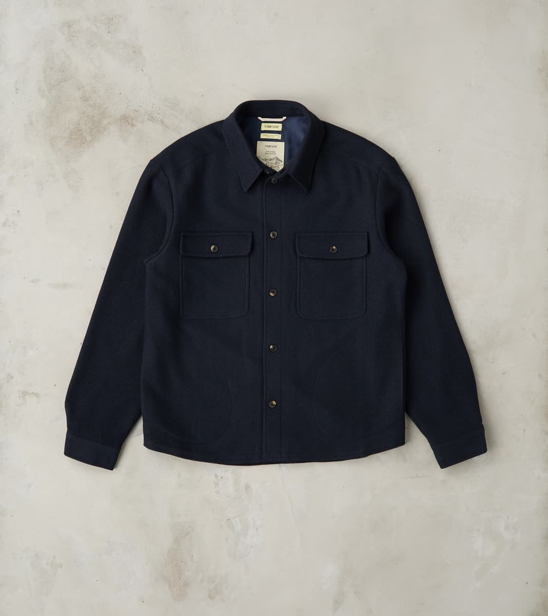 De Bonne Facture イタリア産　ウールポロ De Bonne Facture Italian Yak Wool Twill Overshirt - Navy
