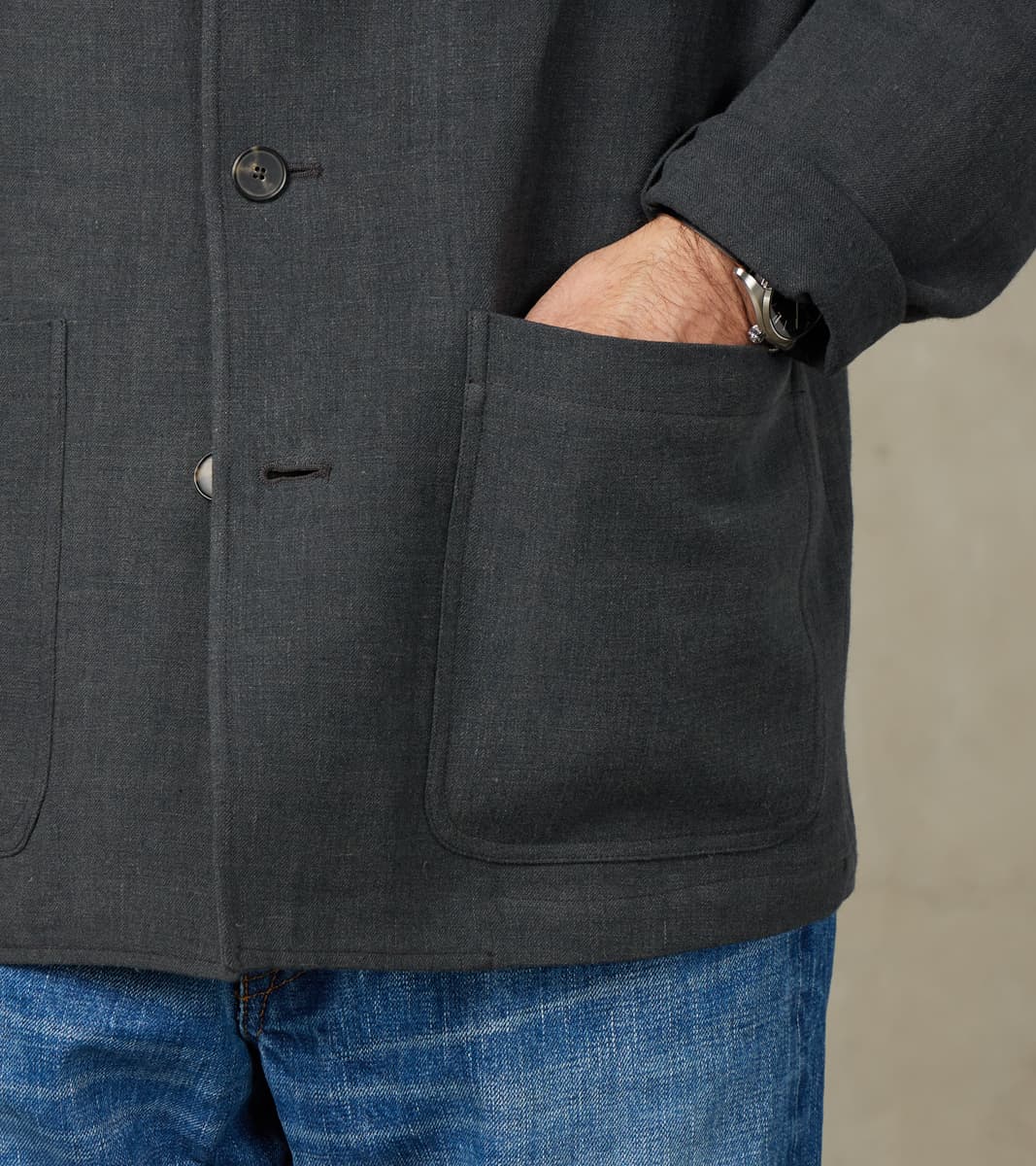 Belgium Linen & Wool Traveler Jacket - Anthracite