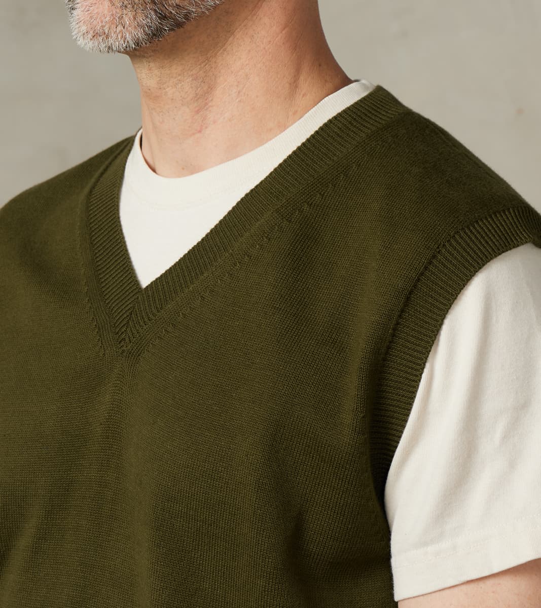 Organic Cotton Knit Vest - Forest