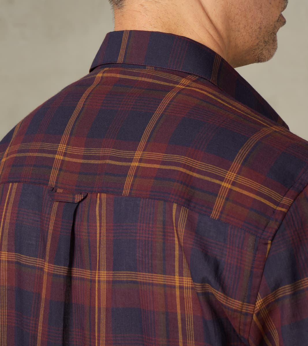 Japanese Cotton Voile Painter's Short Sleeve Shirt - Burgundy Check