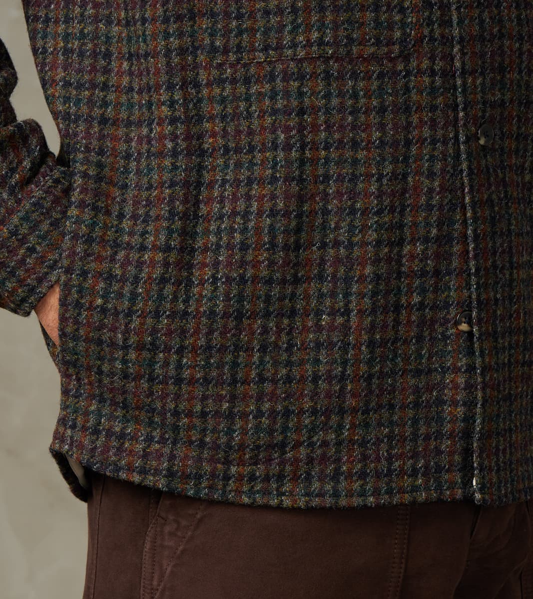 Harris Tweed Overshirt - Forest Navy Houndstooth Check