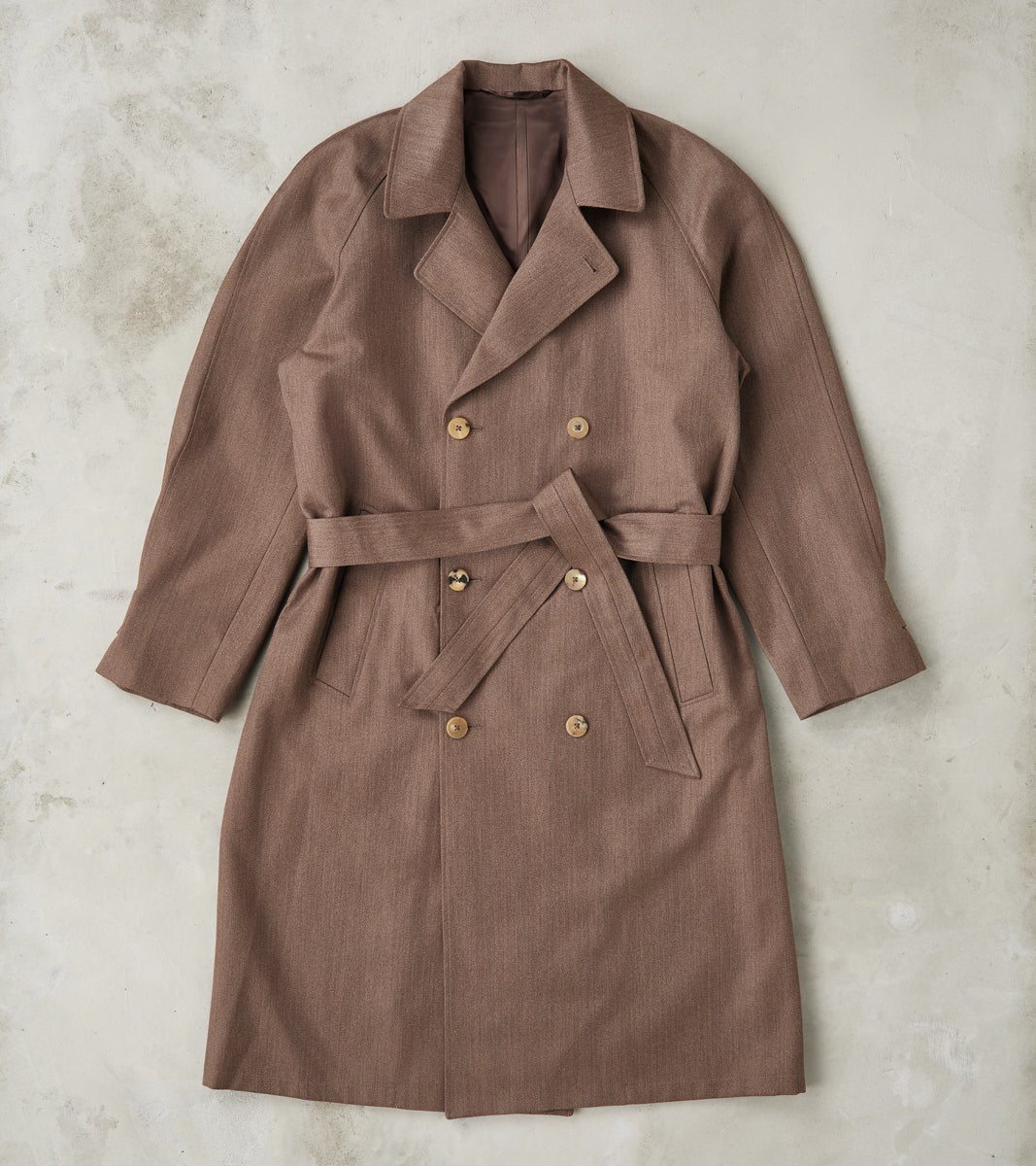 De Bonne Facture English Wool & Cotton Covert Cloth Grandad Trench