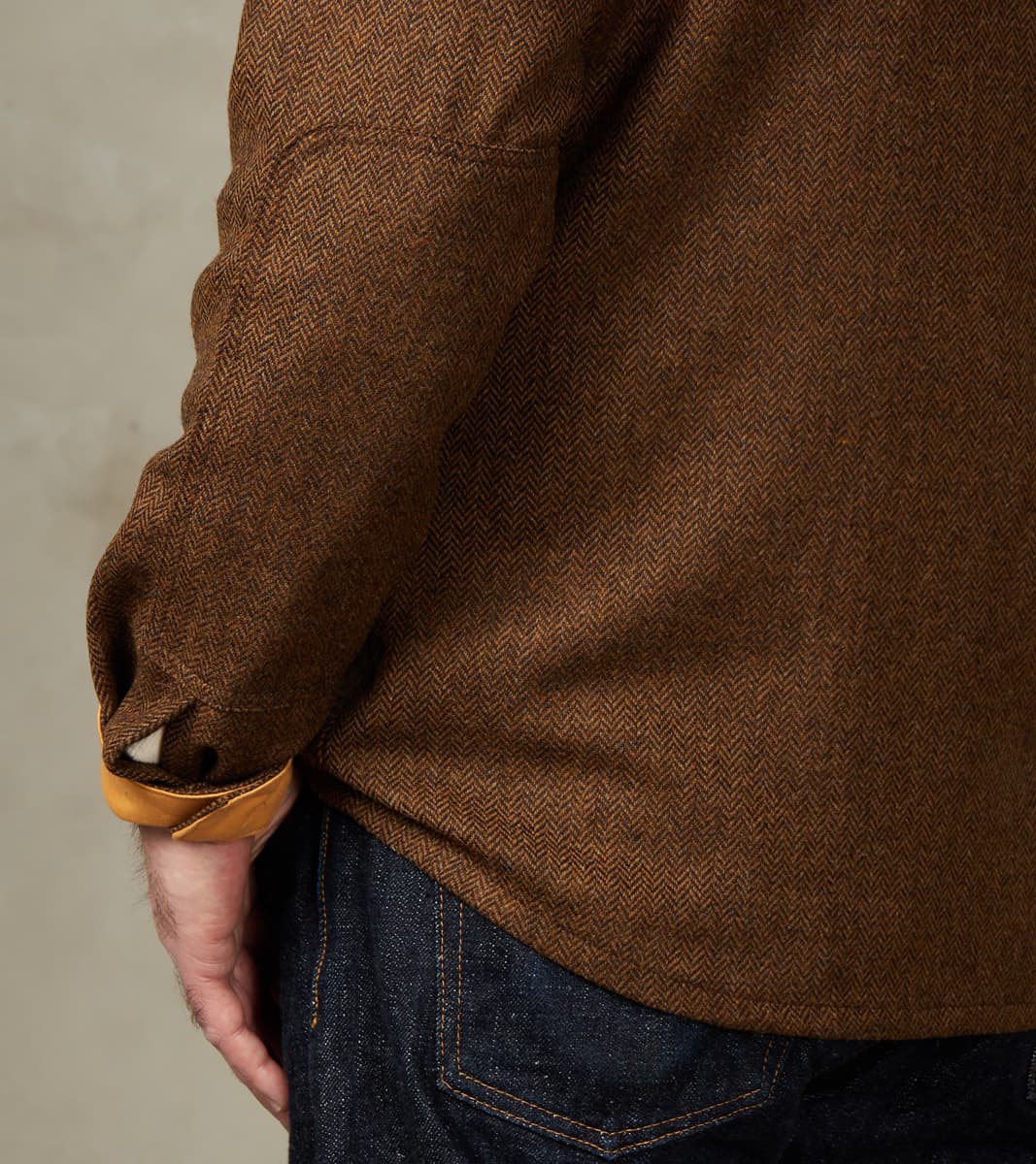 Crissman Overshirt - Abraham Moon® Merino Herringbone - Cigar