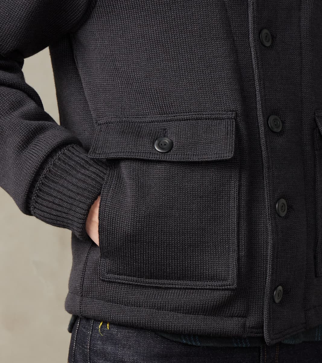 Submariner Lined Knit Jacket - Dark Charcoal