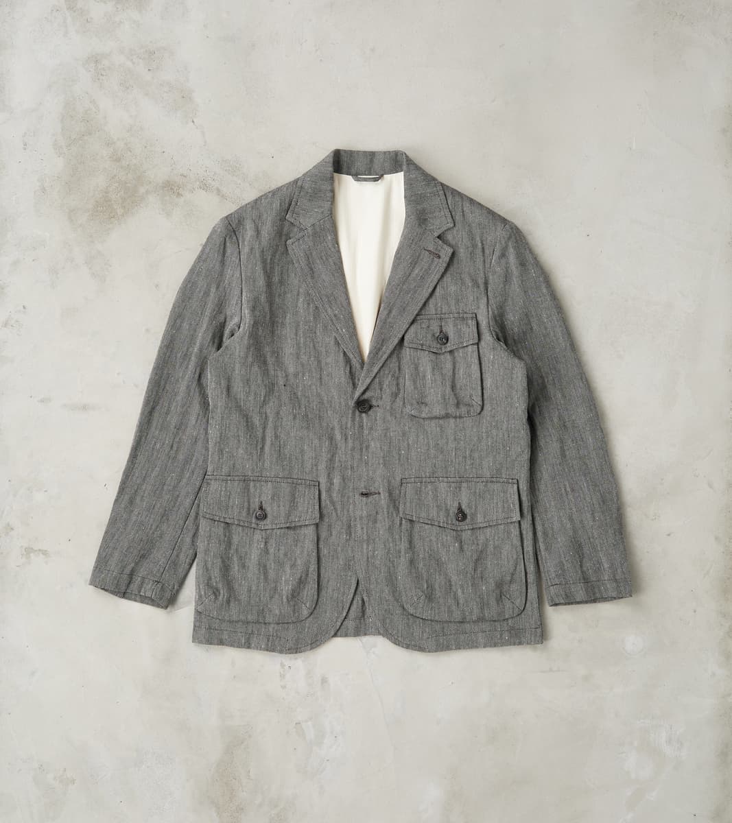 East Harbour Surplus Chester 055 Field Blazer - Grey Cotton Linen