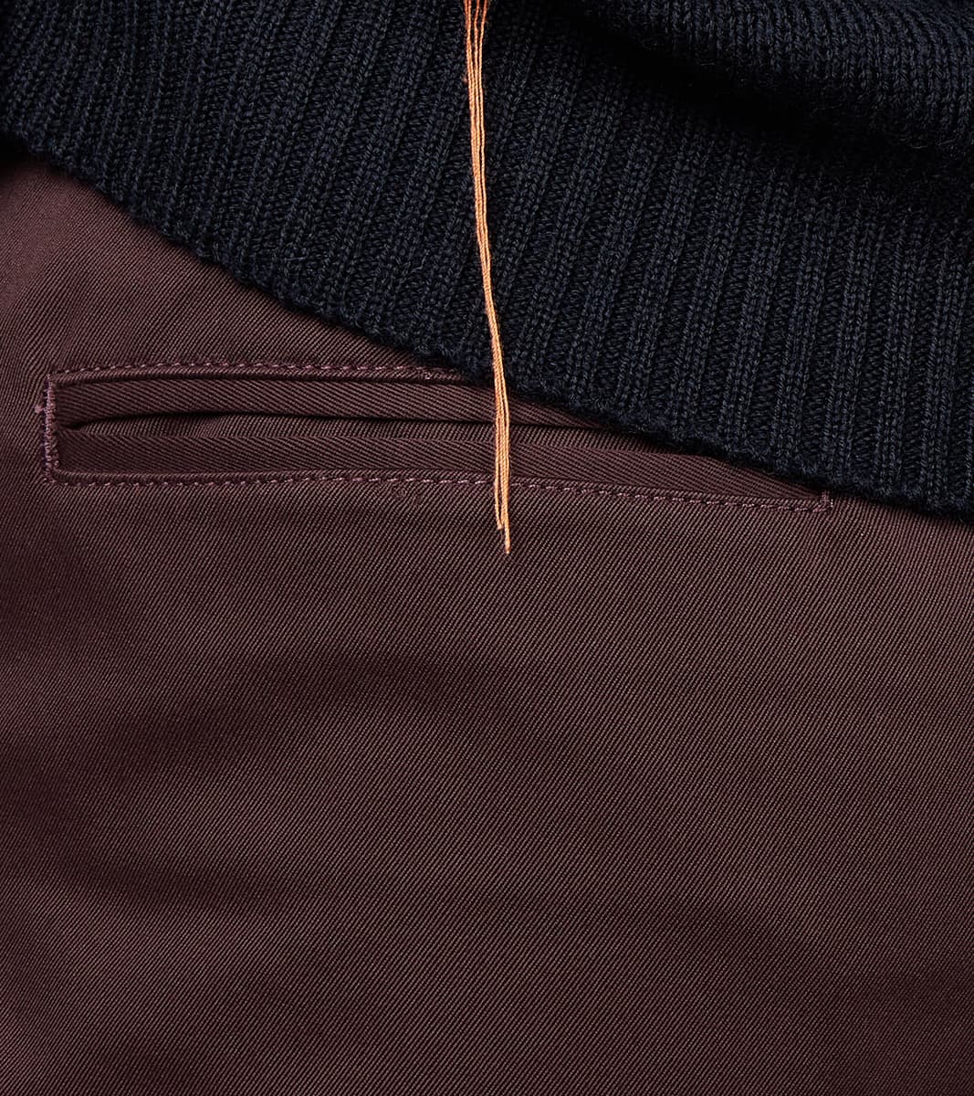 Hector TV Trouser - Bordeaux Cotton Twill Chino
