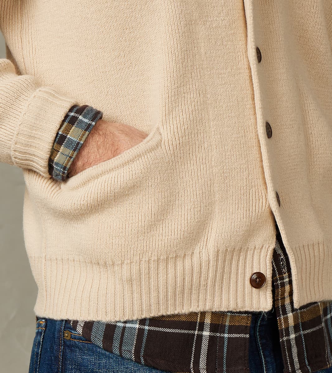 Brando Cardigan Jacket - Beige Wool Knit