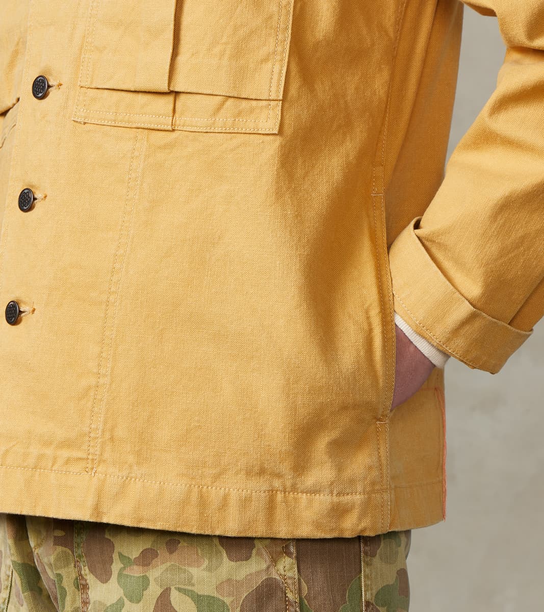 Richard Army Overshirt - Sand Japanese Canvas