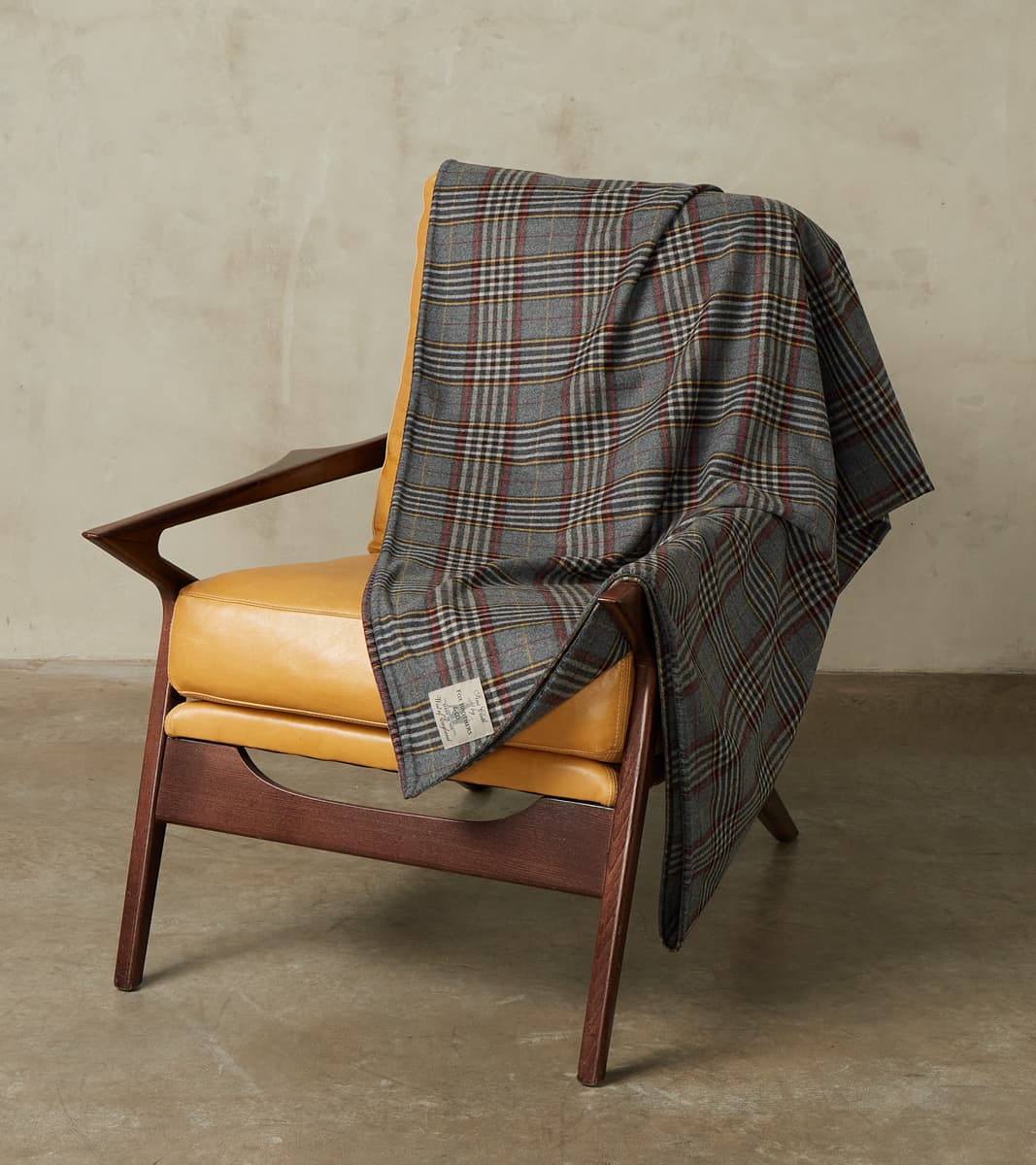 Fox Brothers® x Division Road Fog Grey Tartan Twill Flannel Blanket