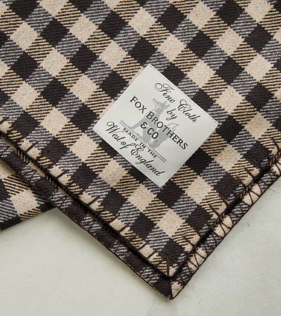 Brown Checkmate Twill Flannel Blanket