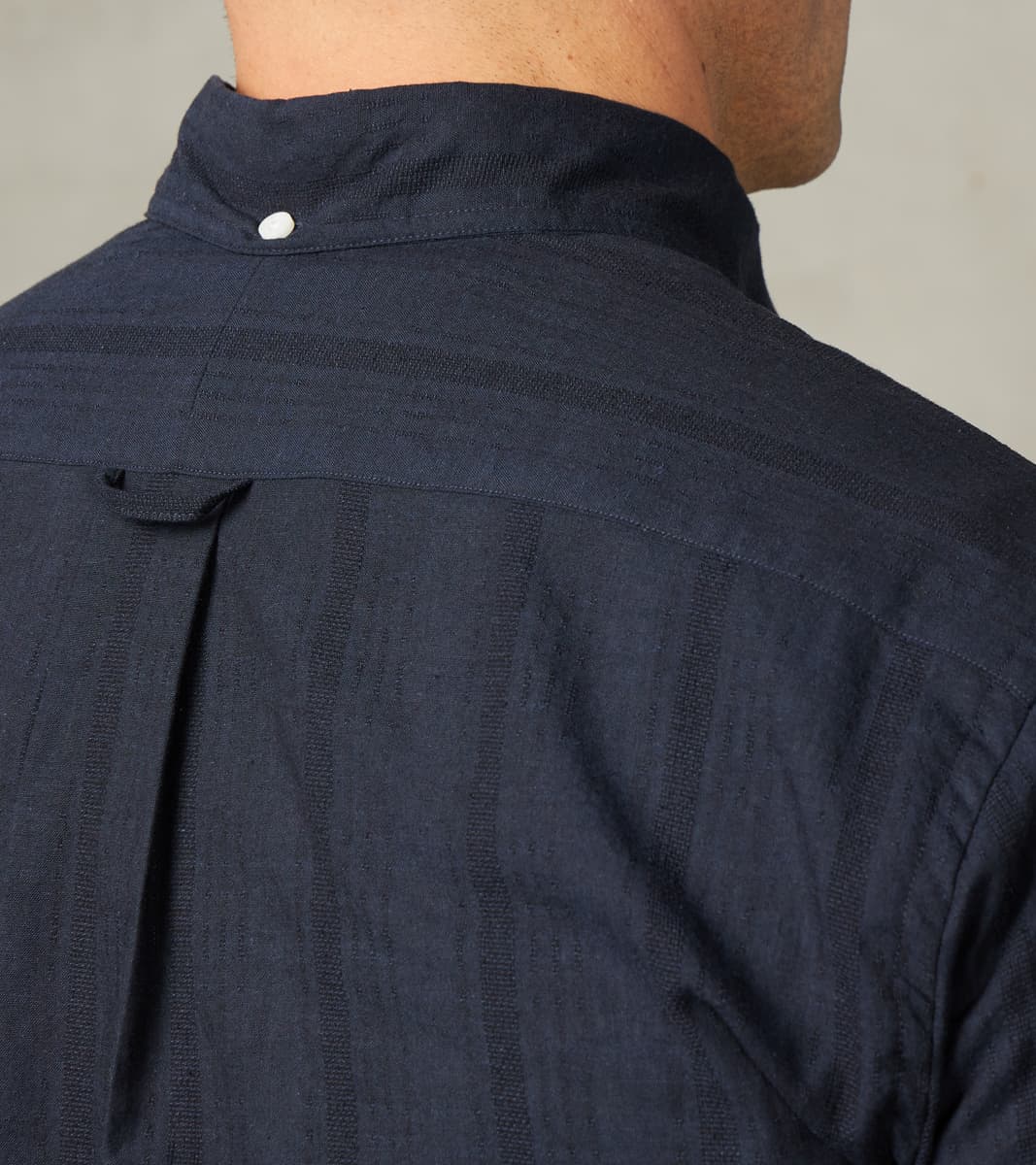 Japanese Cotton/Linen Dobby Stripe - Navy