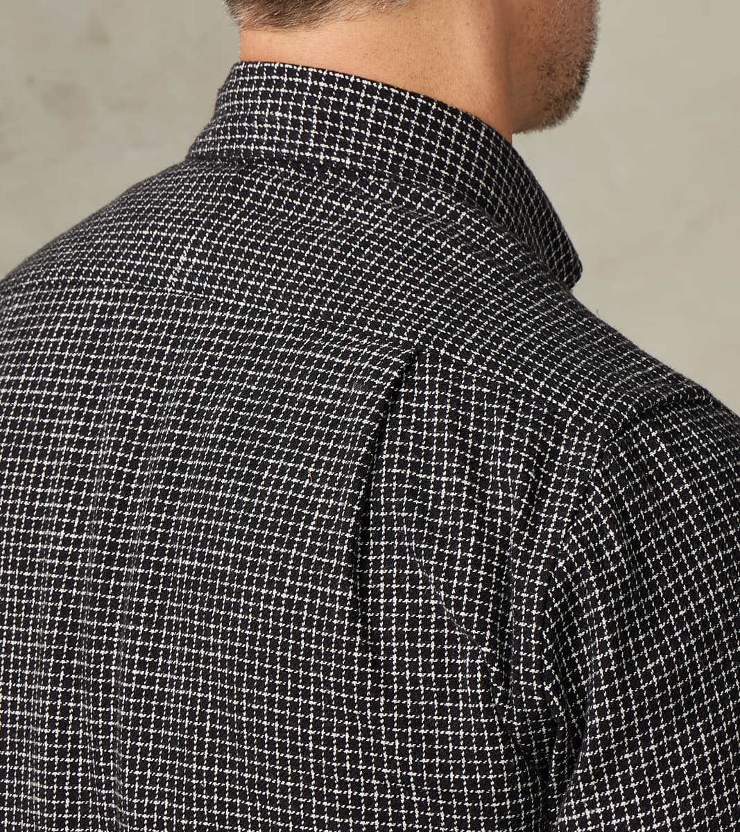 Japanese Old Slub Checked Twill Camper - Black