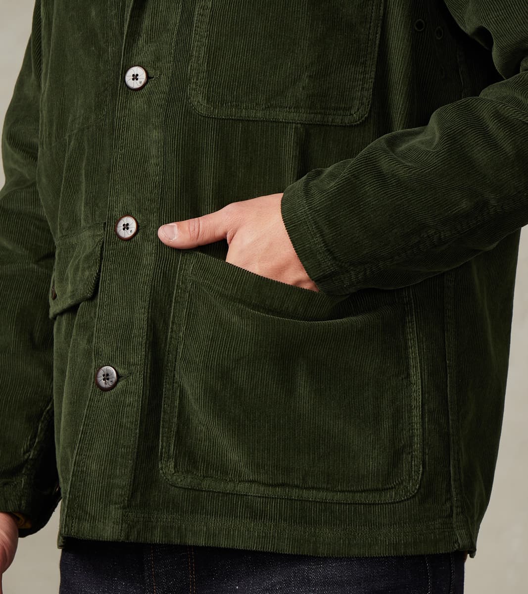 Journey Coat - Military Green Corduroy