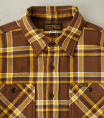 378-BRN - Work Shirt - 12oz Ultra Heavy Flannel Crazy Check Brown