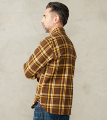 378-BRN - Work Shirt - 12oz Ultra Heavy Flannel Crazy Check Brown