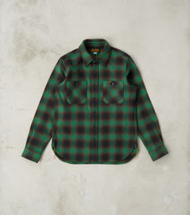 Iron Heart 379-GRN - Work Shirt - 12oz Ultra Heavy Flannel Ombre Check…