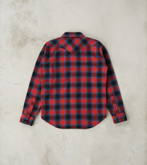 373-RED - Western- 12oz Ultra Heavy Flannel Ombre Check Red