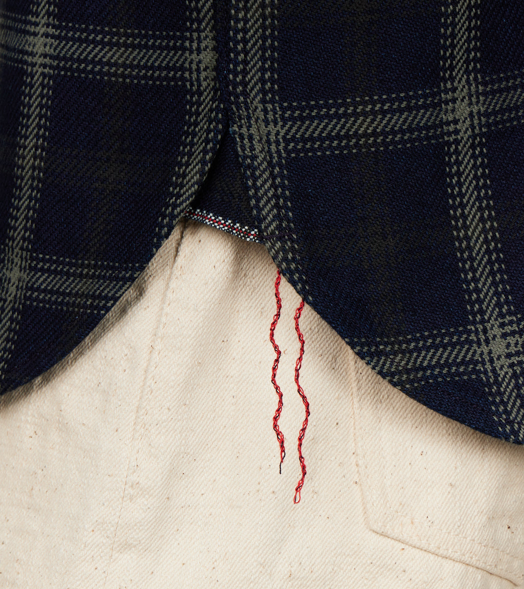 412-BLK - Work Shirt - 9oz Selvedge Flannel Indigo Black Check