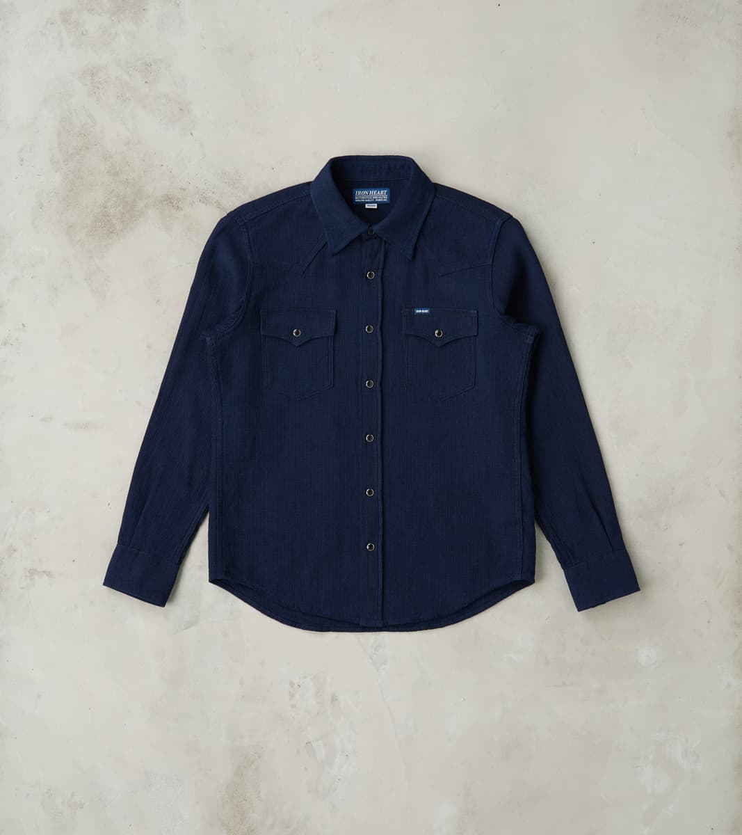Iron Heart 413-IND - Western - 5oz Selvedge Indigo Dobby Cloth Division Road, Inc. Iron Heart 413-IND - Western - 5oz Selvedge Indigo Dobby Cloth Division Road, Inc.