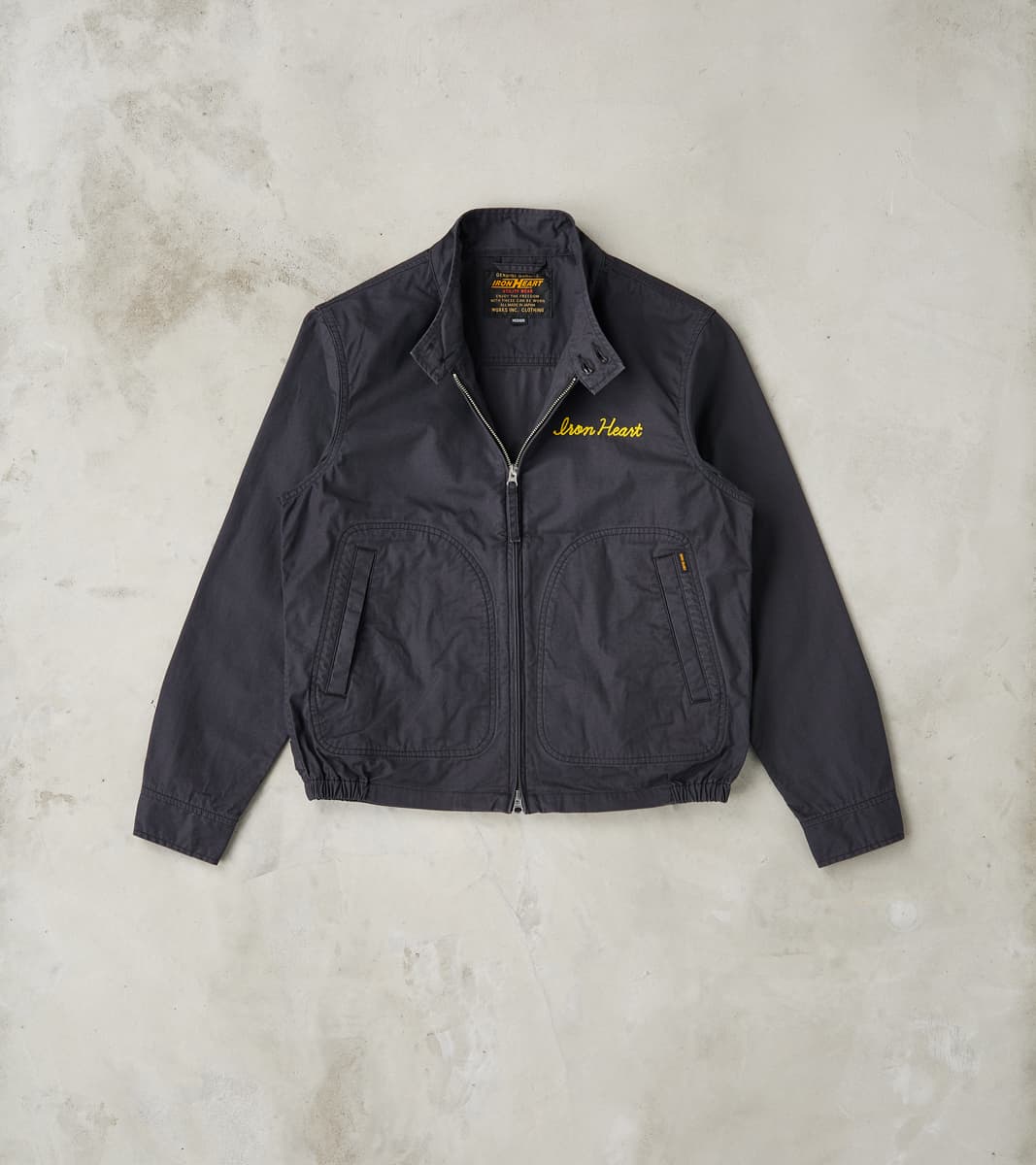 GOODYEAR ブラック ナイロンジャンパー Iron Heart 165J-BLK - Drizzler Jacket - 6.2oz Black Serge Twill