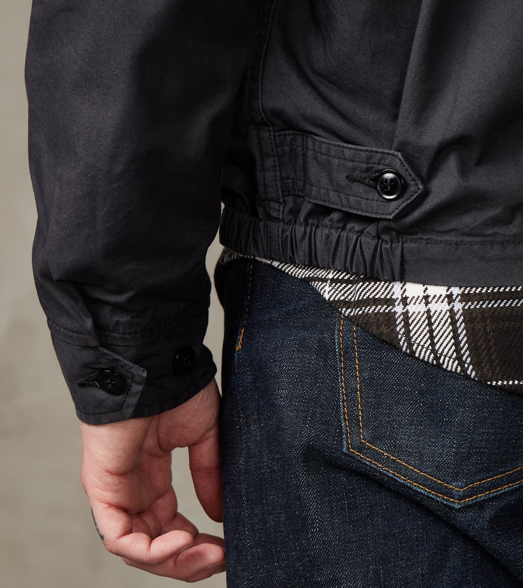165J-BLK - Drizzler Jacket - 6.2oz Black Serge Twill