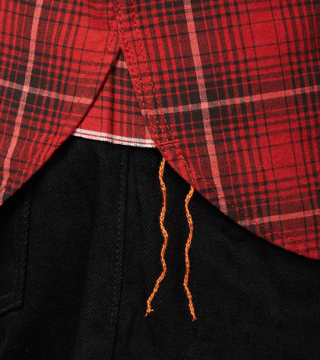 392-RED - Short Sleeved Work Shirt - 5oz Selvedge Red Vintage Check