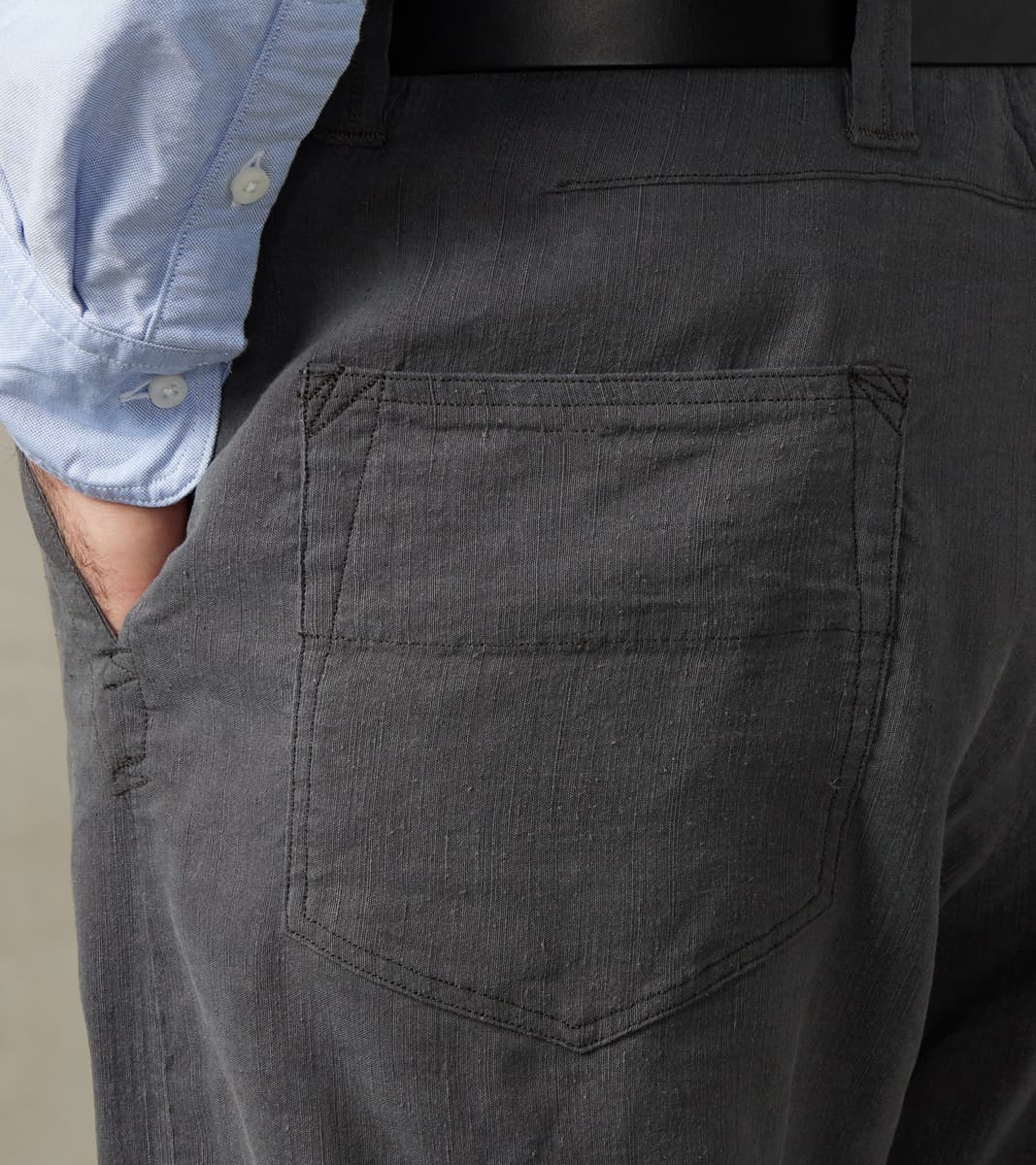 French Work Trousers - Slate High Twist Silk Hemp Broadcloth