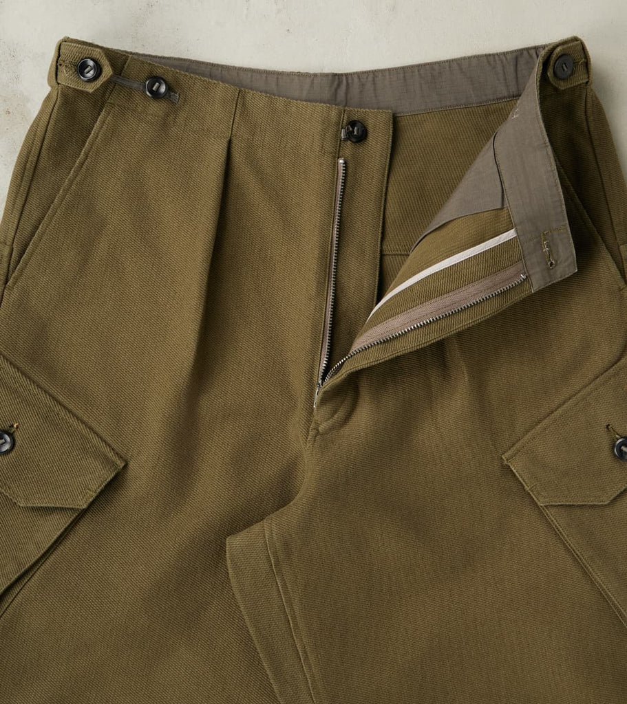Swiss Army Cargo Trousers - B.Moss® Olive Reversed Bedford Cord