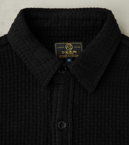 Kyoto Black Kurozome Sashiko Workshirt