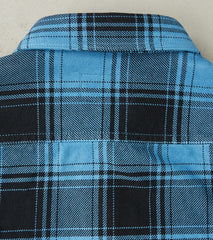 Awa-Ai Natural Indigo Hand Dyed Heavy Flannel Check Workshirt