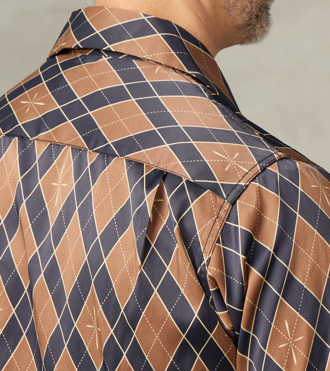 SSA25-01 Narahira Snake Pattern Camp Shirt - Brown