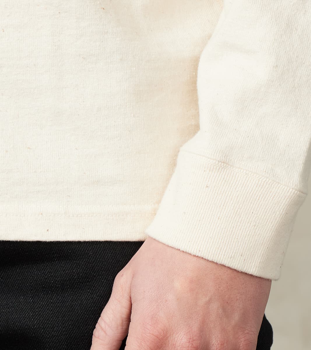 SJSLT-SC01 Japanese Cotton Long Sleeve T-Shirt - Natural