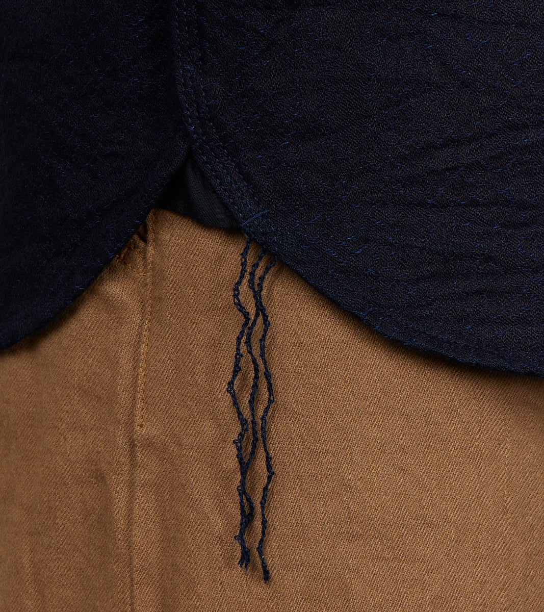 SSS25-01W Indigo Dyed Snake Jacquard Work Shirt