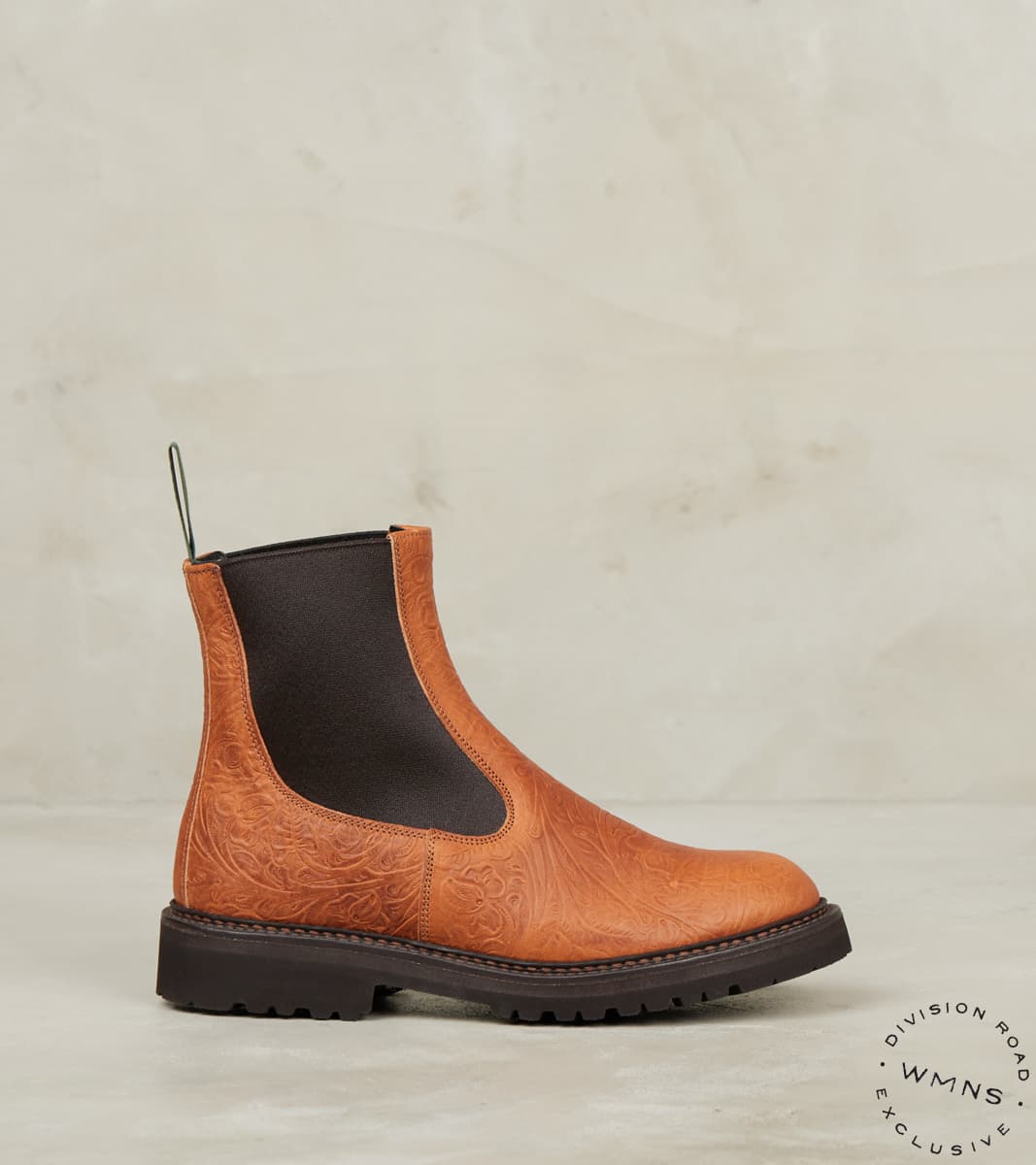 Tricker's x Division Road WMNs Paula Chelsea Nomad Boot - Horween Chestnut Floral Dublin
